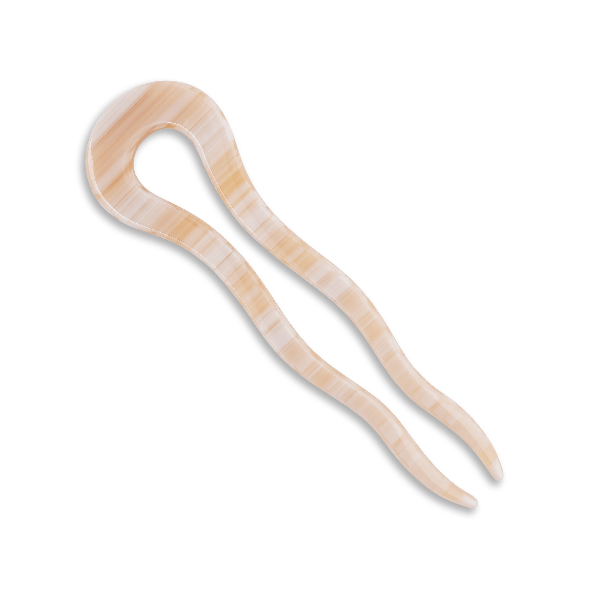 Lys bølget hårpin i beige og elfenbensfarvet mønster