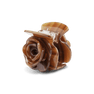 Mini hårklemme formet som en rose i brun marmoreret acetat