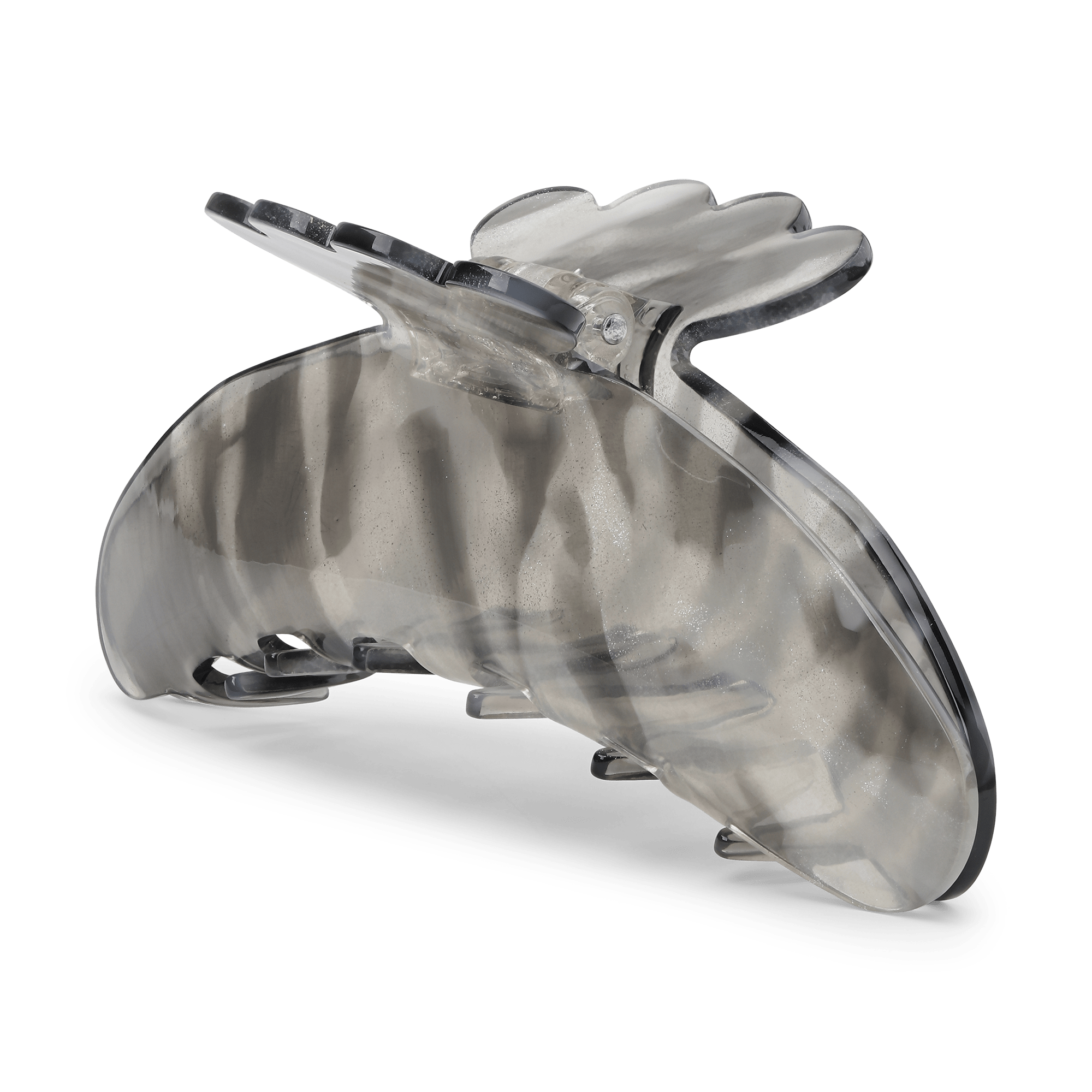 Ekstra stor grå hårklemme med glimmer – Helle Mist Biggest