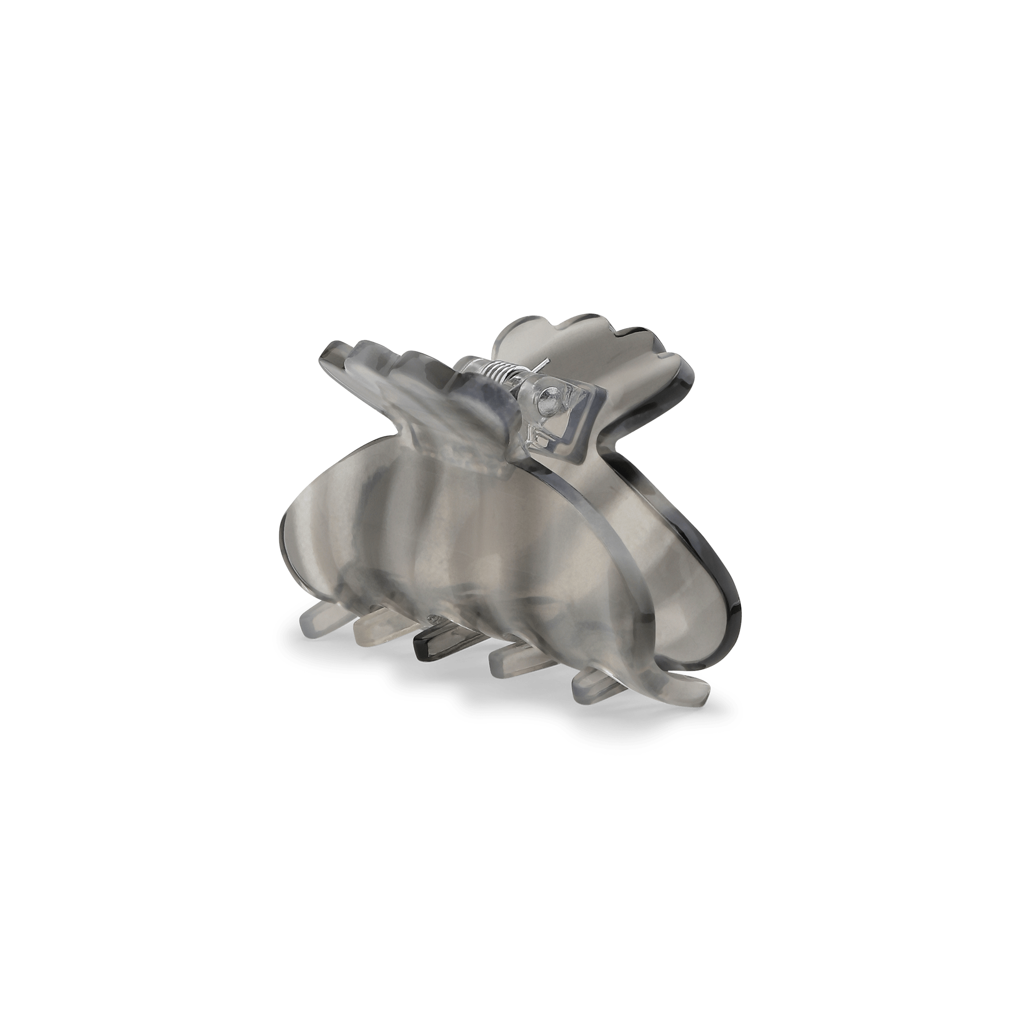 Lille transparent grå hårklemme i acetat – Helle Mist Mini