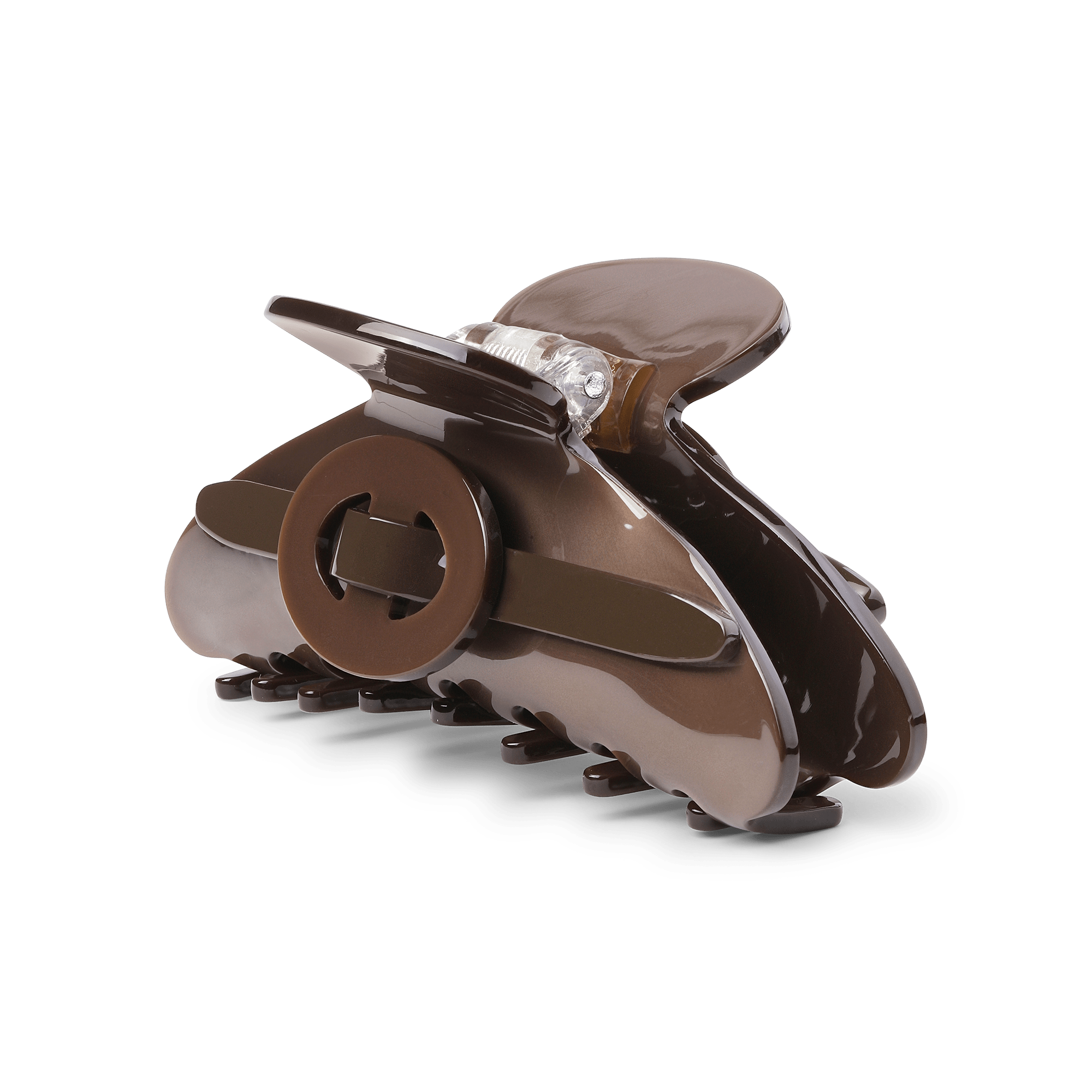 Stor brun hårklemme med reb-detalje fra SUI AVA – perfekt til langt eller kraftigt hår.