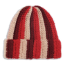 Walter Beanie strikket hue med røde og cremefarvede striber fra SUI AVA.