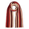 Walter Scarf i strikket design med brede striber i rød, creme og bordeaux – varmt og chunky halstørklæde