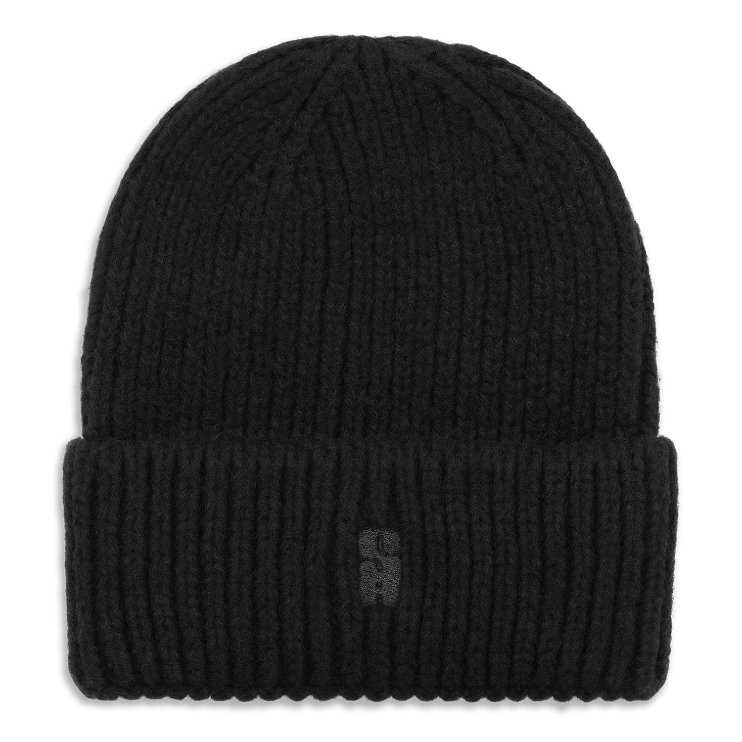 SUI AVA Brenda Beanie – sort strikhue i blød, ribbet kvalitet.