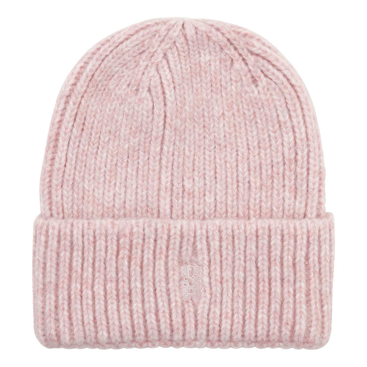 SUI AVA Brenda Beanie – lyserød strikhue i blød, ribbet kvalitet.