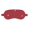 Bobbie Sleep Mask i burgundy bomuld med hvide blomsterbroderier og tilhørende opbevaringspose.