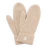 SUI AVA Brenda Mittens – beige strikvanter i blød, ribbet kvalitet.