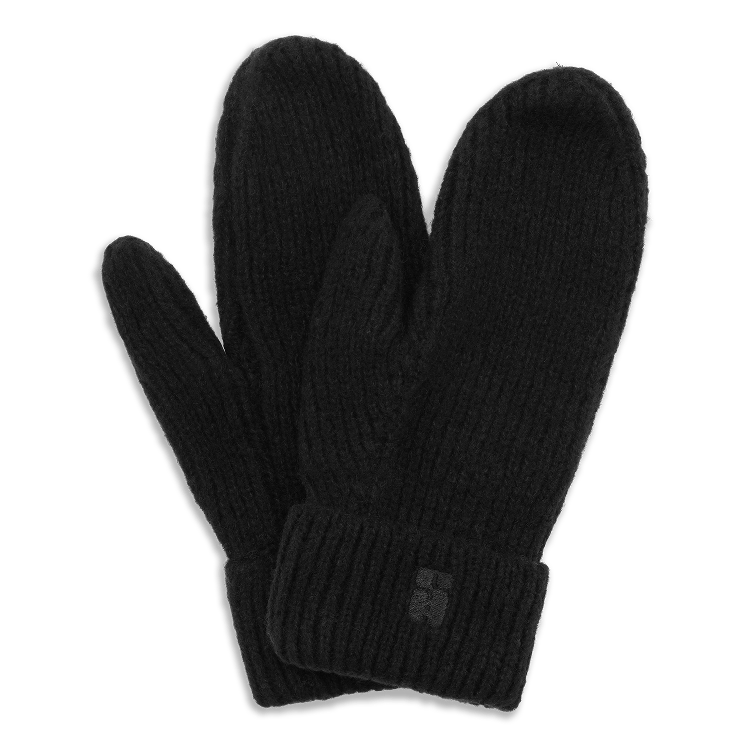 SUI AVA Brenda Mittens – sorte strikvanter i blød, ribbet kvalitet.