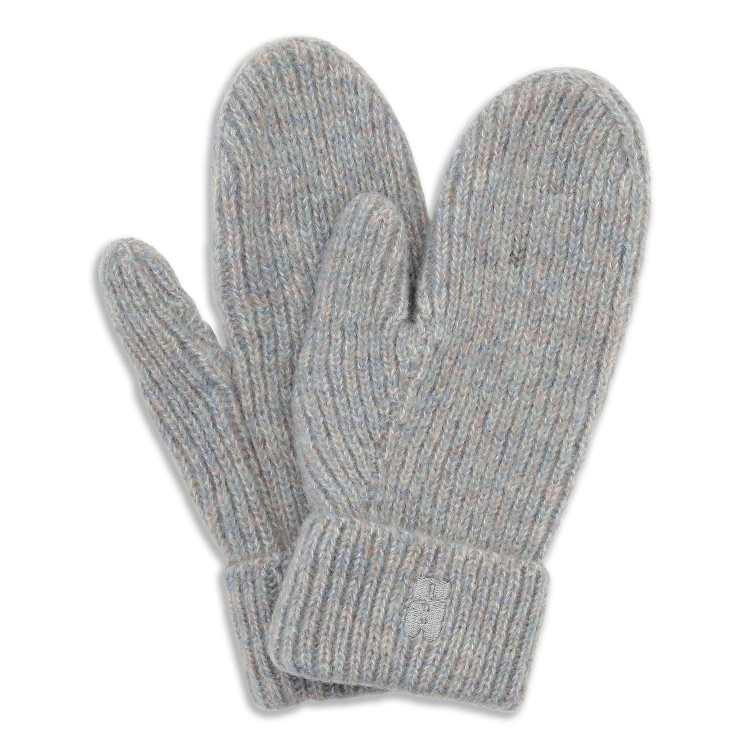 SUI AVA Brenda Mittens – gråmelerede strikvanter i blød, ribbet kvalitet.