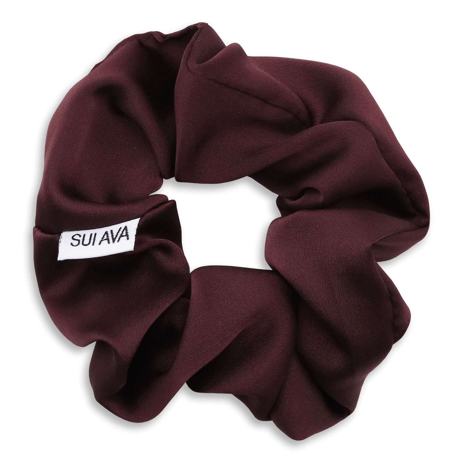 Ribbon Scrunchie fra SUI AVA i burgundy - blød hårelastik til opsætninger og hverdagslooks