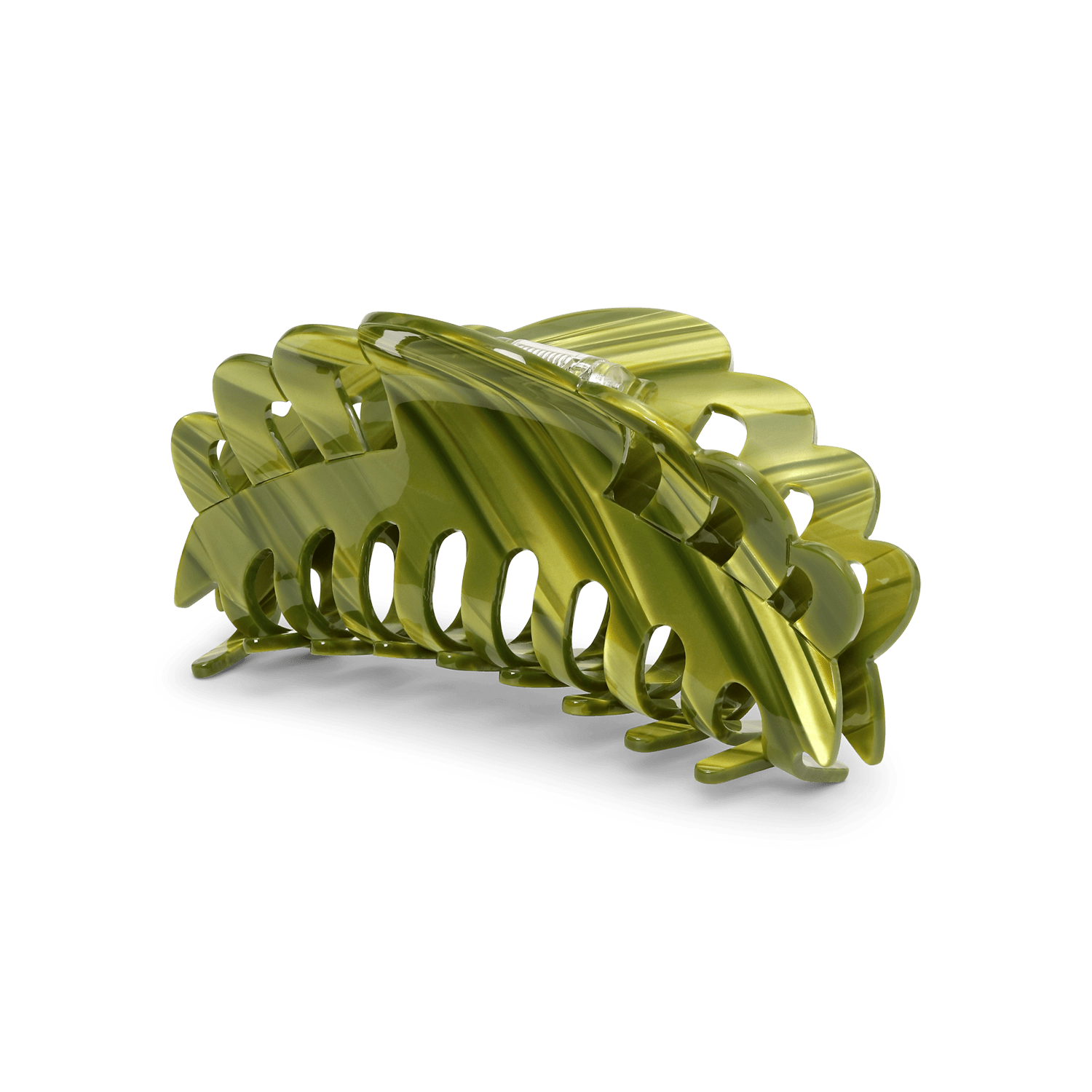 Emma Peppermint Pop Giga - stor grøn hårklemme med marmoreffekt