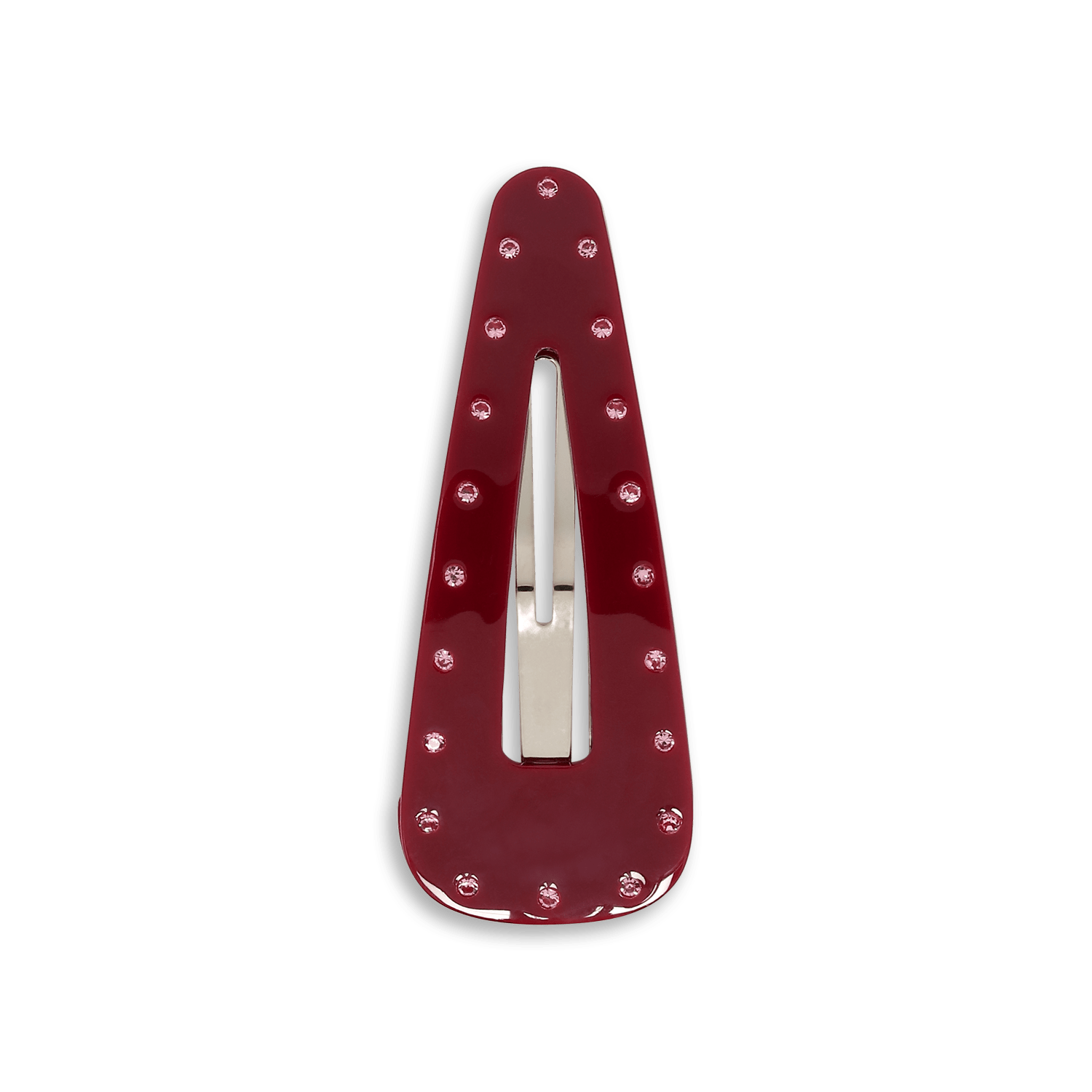 Glow Up Buckle Clip i rød med små glitrende sten – hårspænde i elegant design fra SUI AVA.