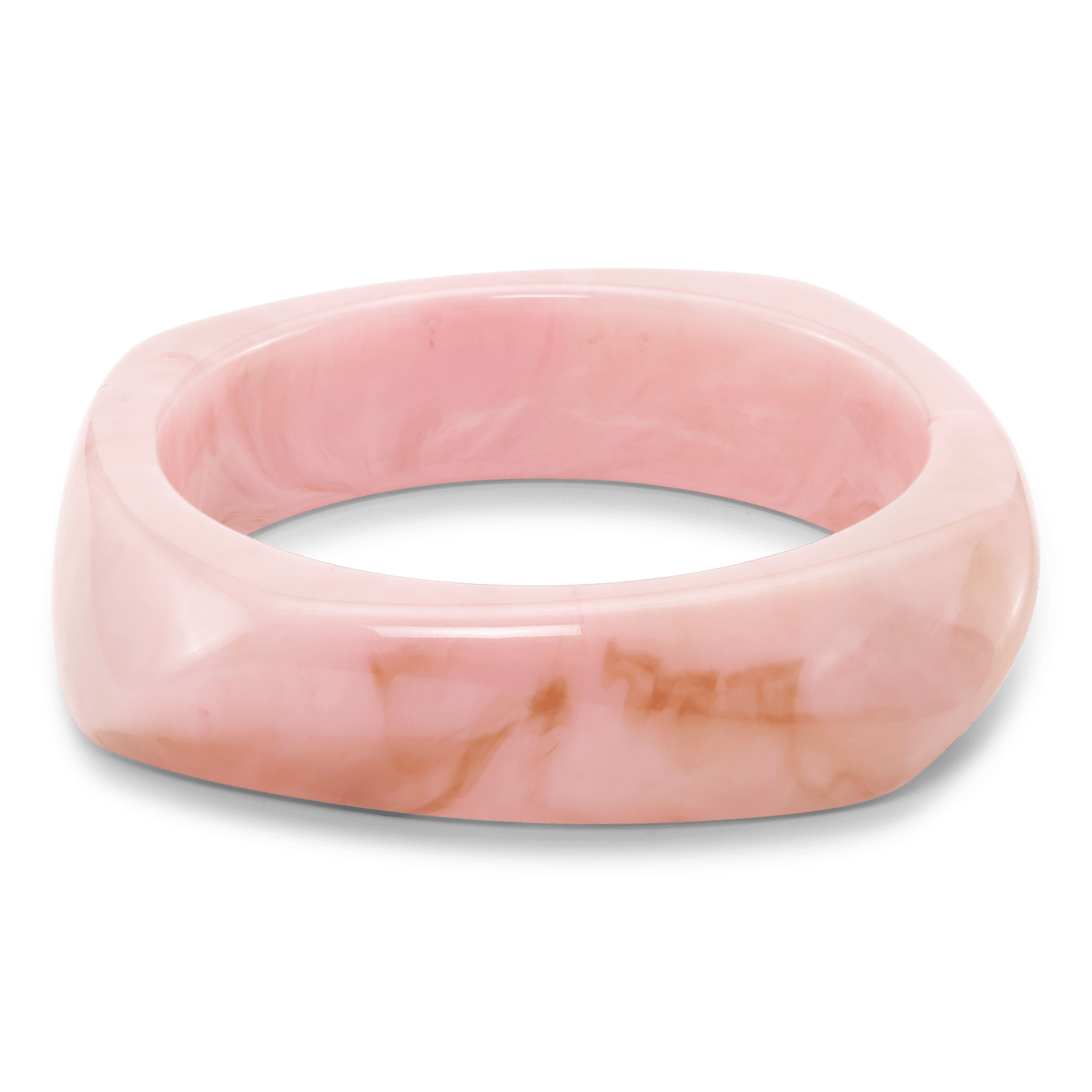 Lyserødt chunky bangle-armbånd i marmoreret fra SUI AVA