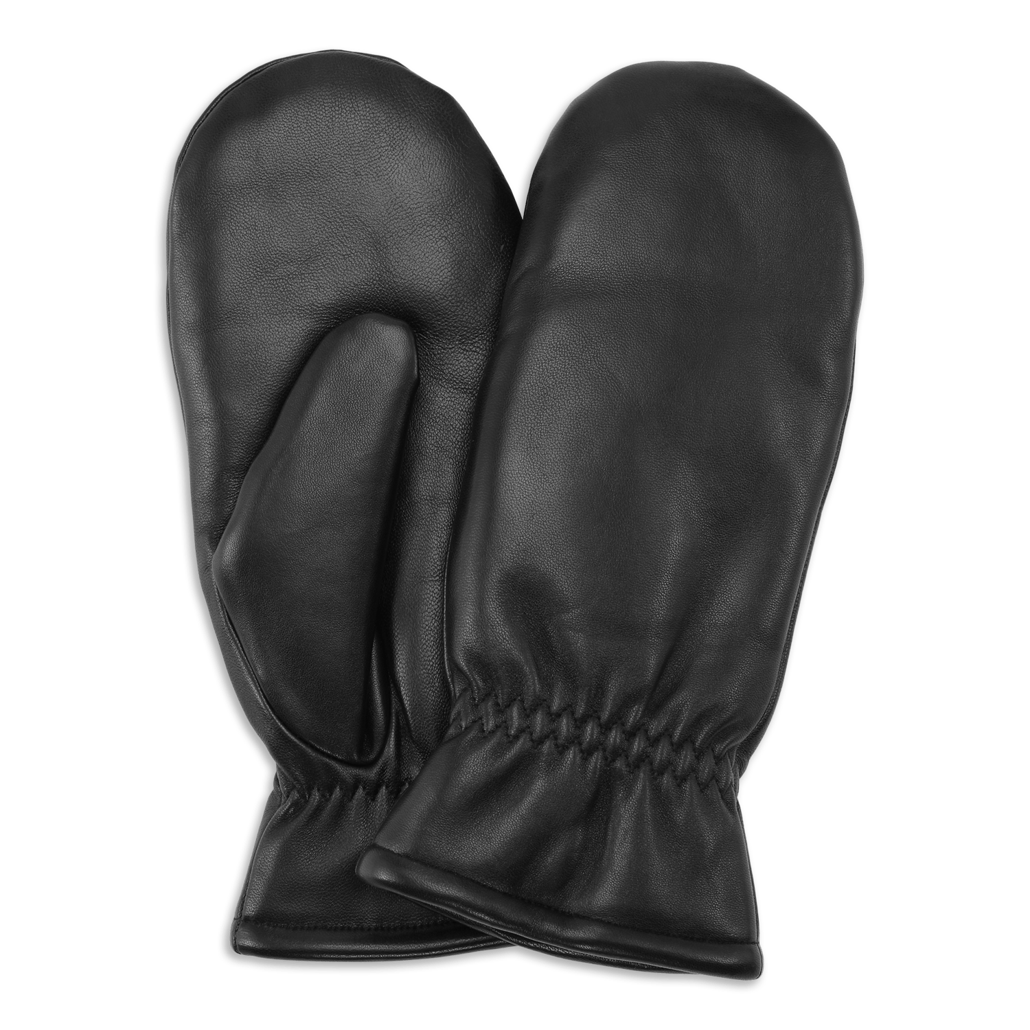 SUI AVA Classic Leather Mittens – sorte læderluffer i klassisk, elegant design.