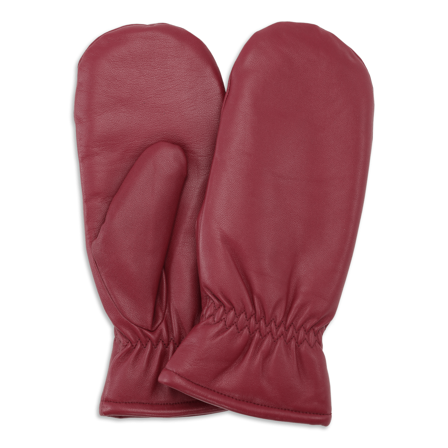 SUI AVA Classic Leather Mittens – røde læderluffer i klassisk, elegant design.
