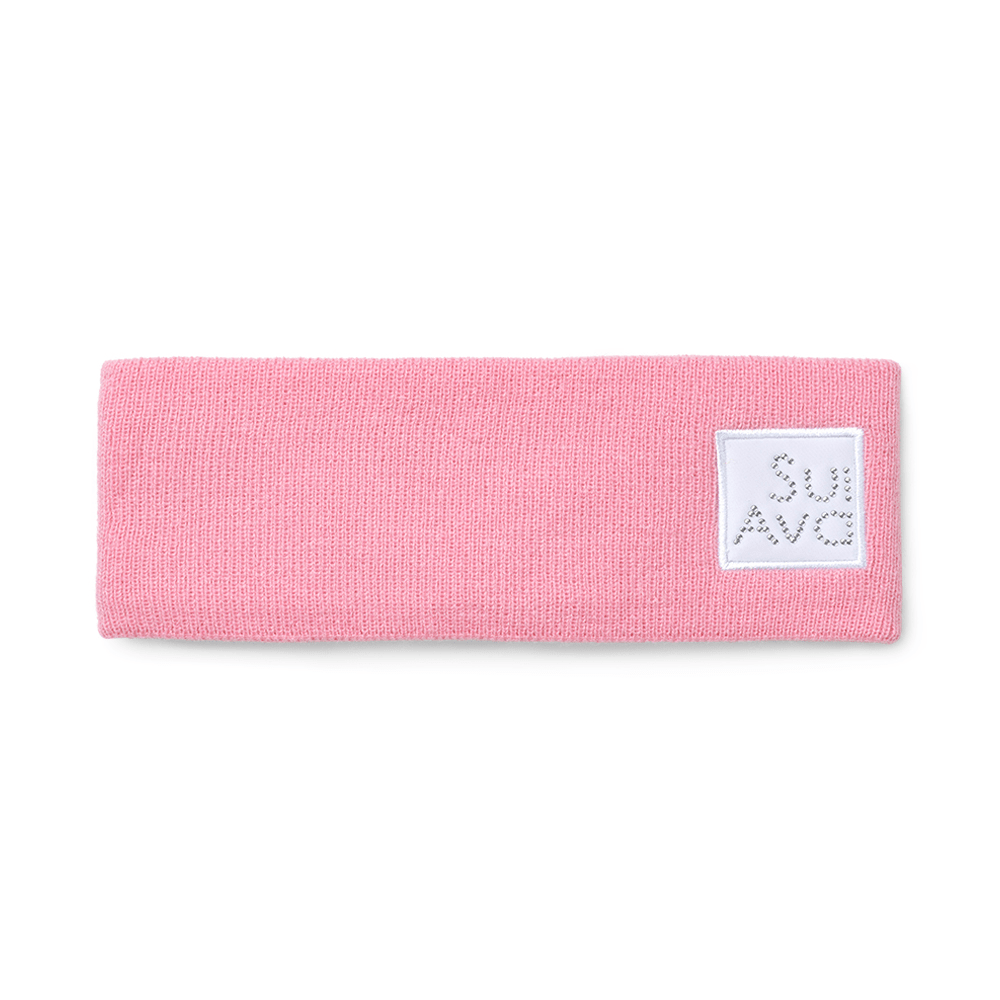 Christina Headband i pink med glitrende SUI AVA-logo