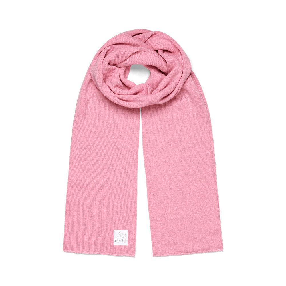 Lyserødt halstørklæde med SUI AVA logo – Christina Scarf