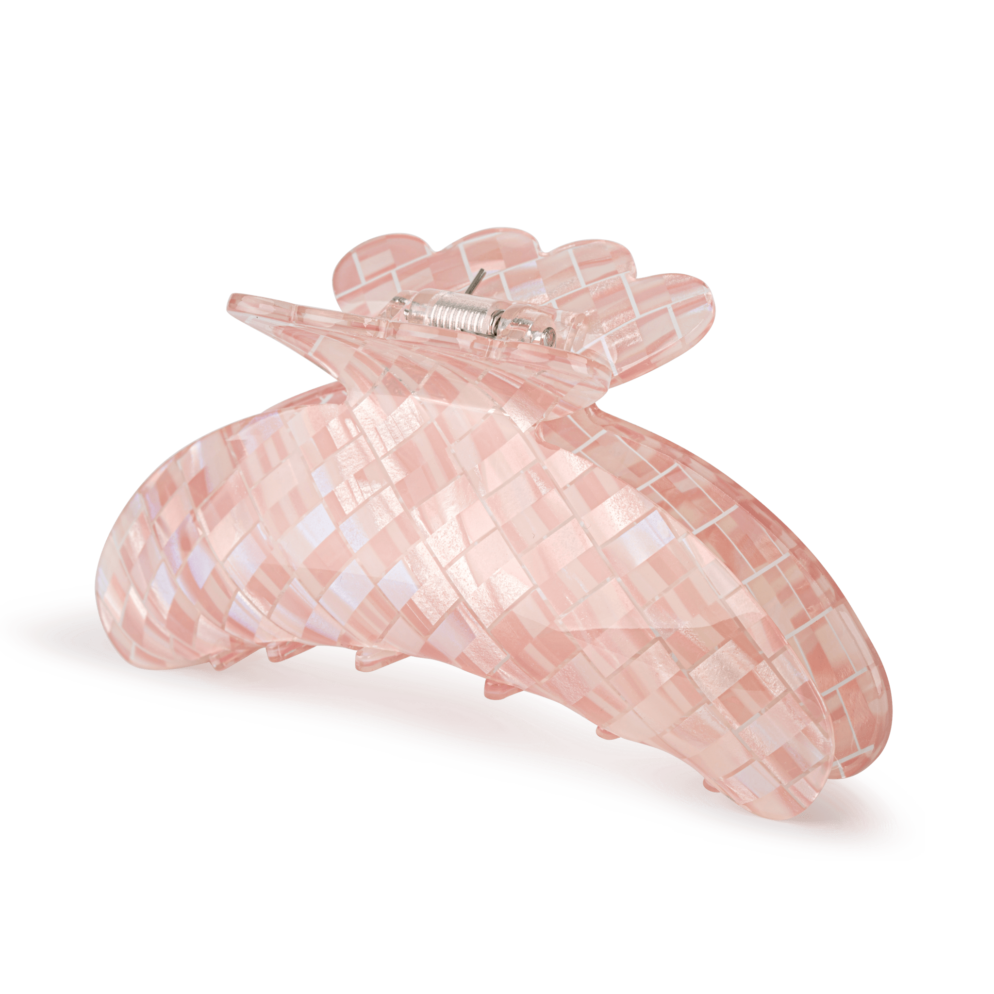 Stor lyserød hårklemme med skinnende mosaikmønster – Helle Easter Egg Big fra SUI AVA