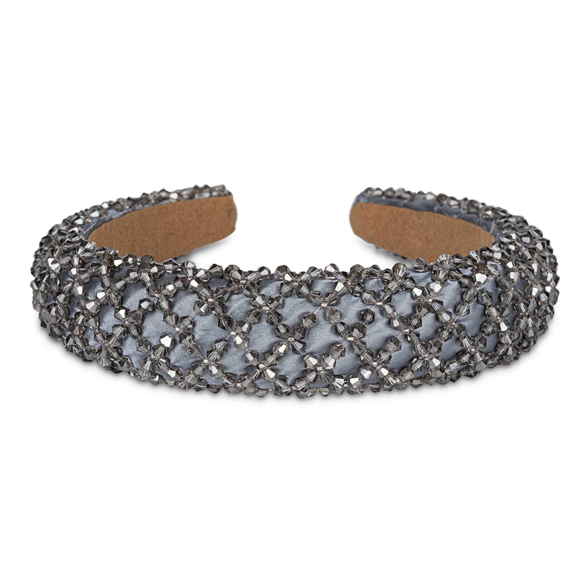 Club Headband i grå med små sølvglitrende perler fra SUI AVA