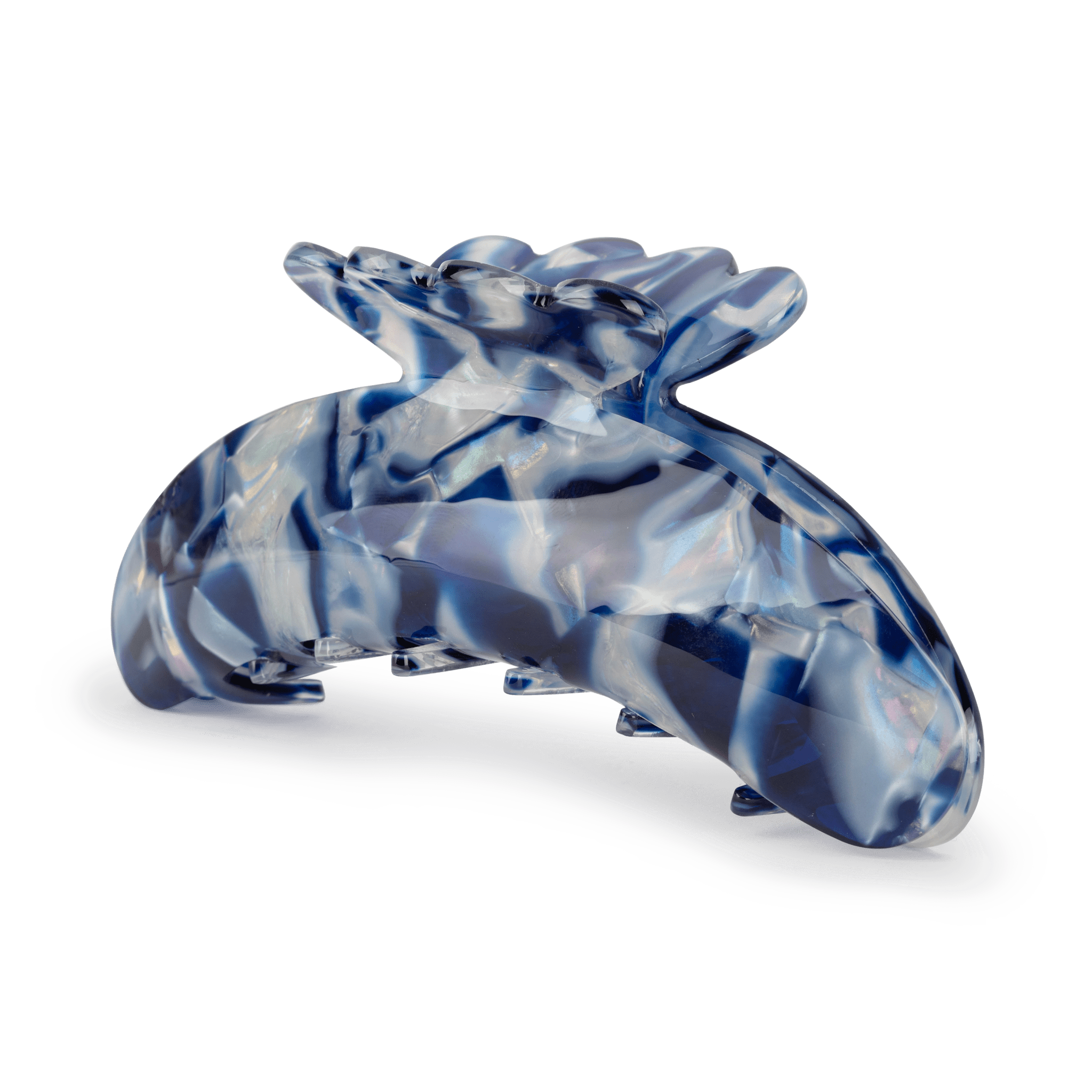 Helle Denim Biggest – stor blå marmoreret hårklemme fra SUI AVA.