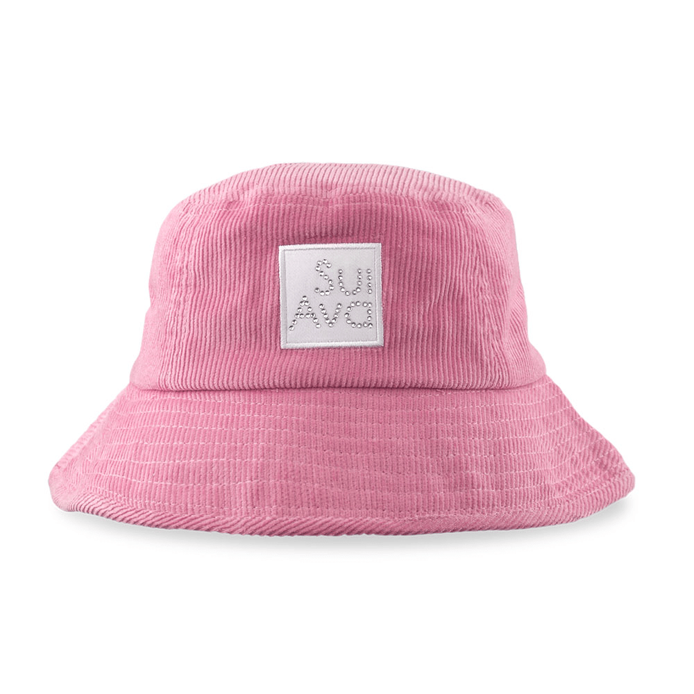 Pink SUI AVA bøllehat i fløjl med logo foran