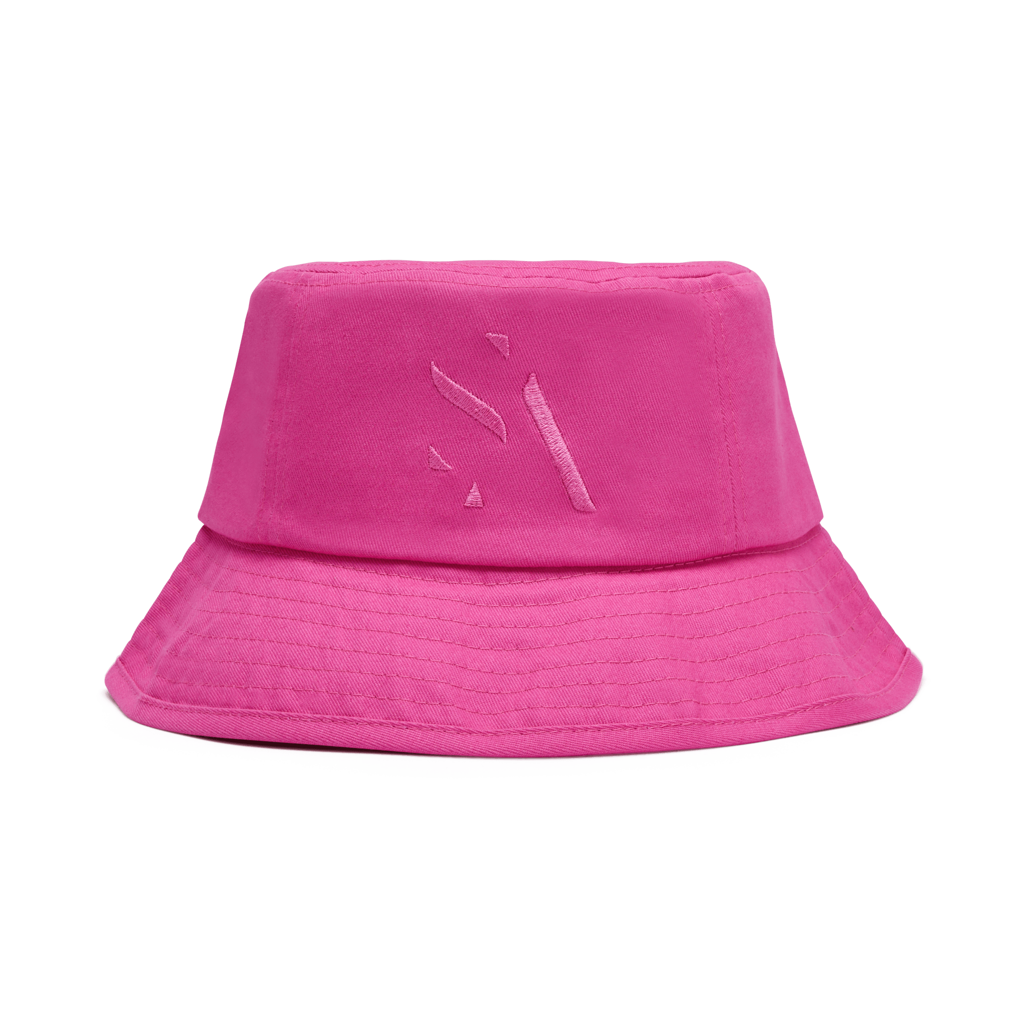 Maria Organic Bucket Hat – bøllehat i økologisk bomuld og frisk pink farve med tone-i-tone logo.