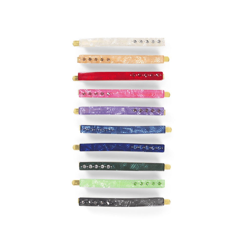 Pink hårspænde med struktur og pink sten – Susanne