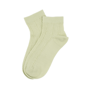 Sofie Ankle Socks – Lysegrønne ankelstrømper med struktur og ribkant