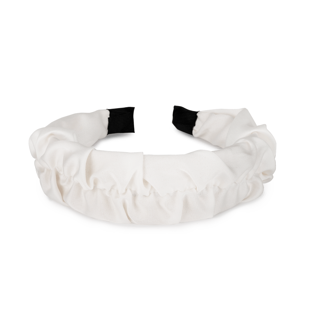 Bright Headband – Elegant hvid hårbøjle med elastiske ender for komfortabel pasform