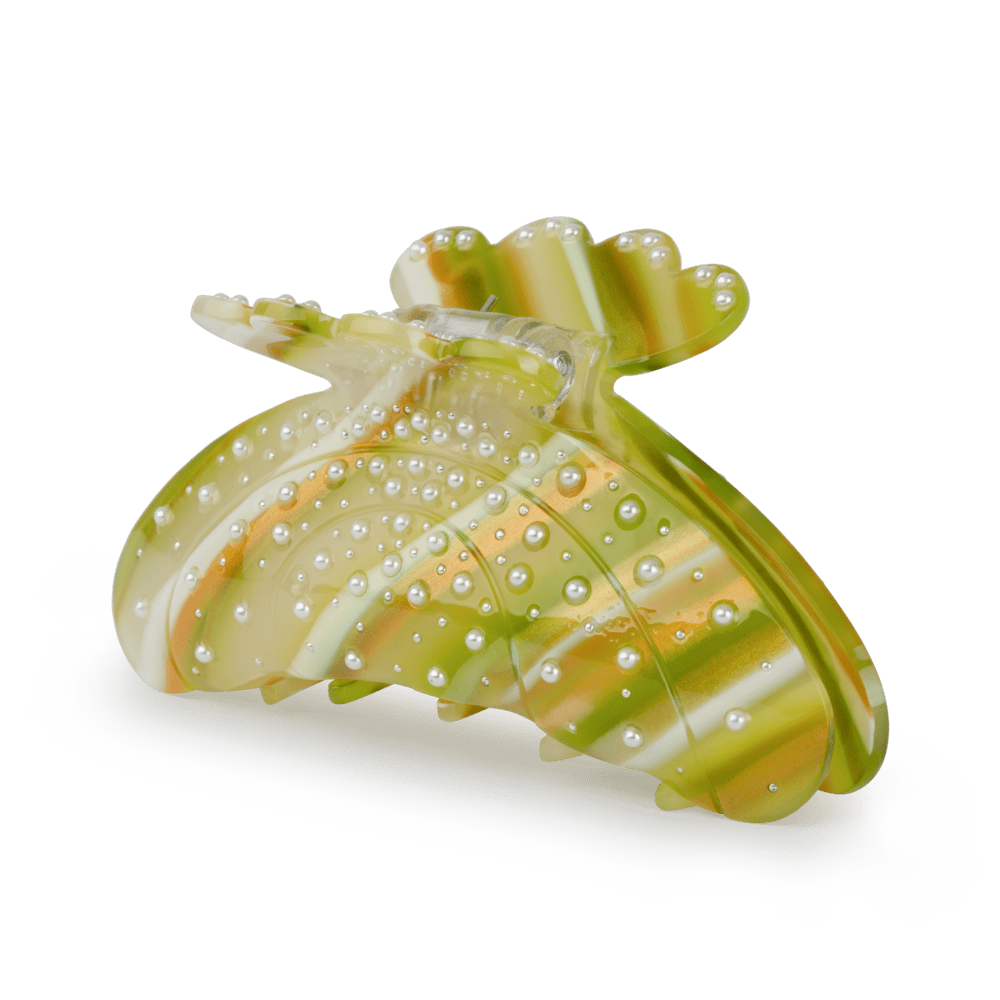 Helle Ocean Air Middle hårklemme i grønne og gule nuancer med perler.