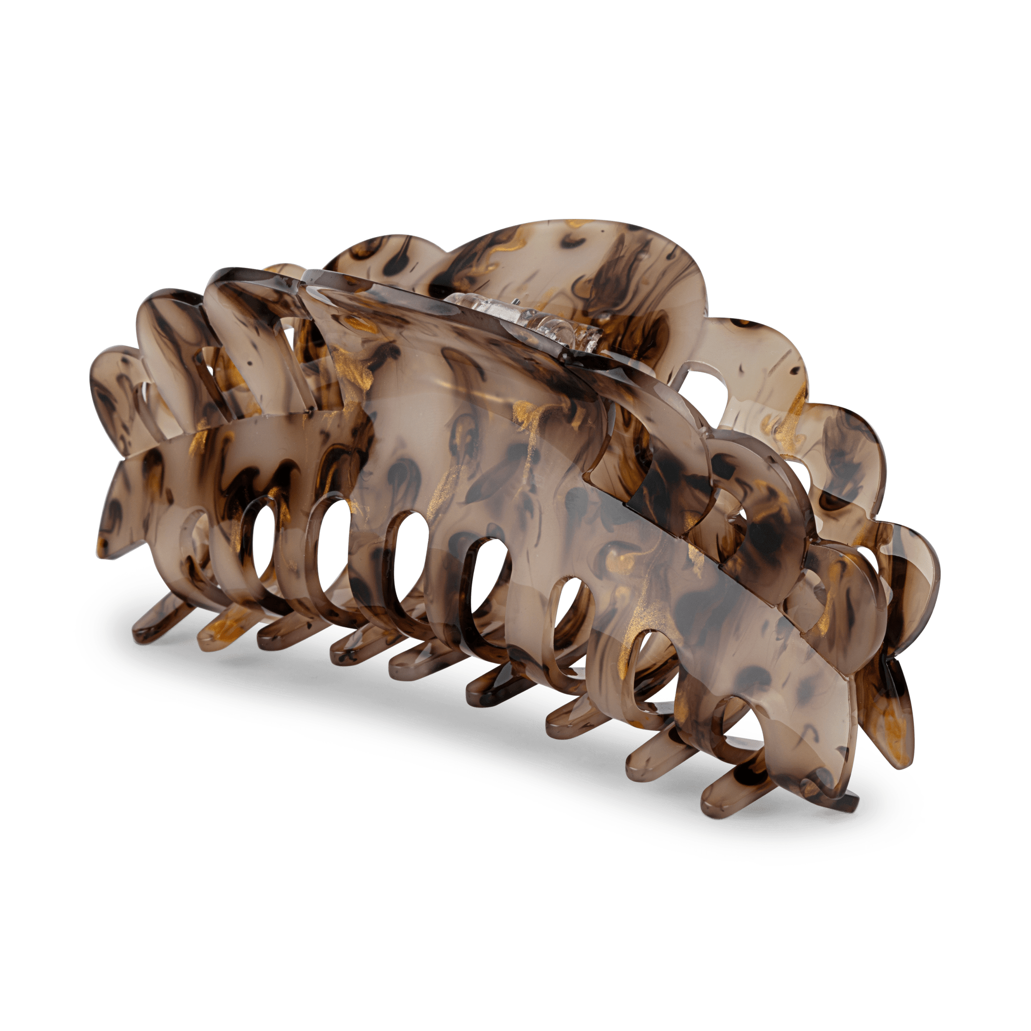 Emma Pretty Giga hårklemme i champagne – ekstra stor klemme fra SUI AVA, ideel til langt eller kraftigt hår med stærkt greb.