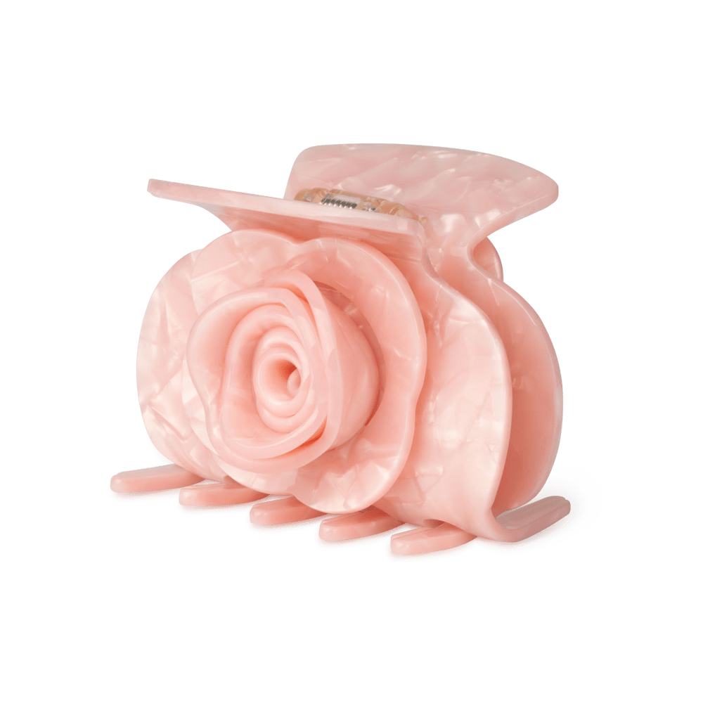 Stor lyserød hårklemme formet som en rose – Rosie Big fra SUI AVA