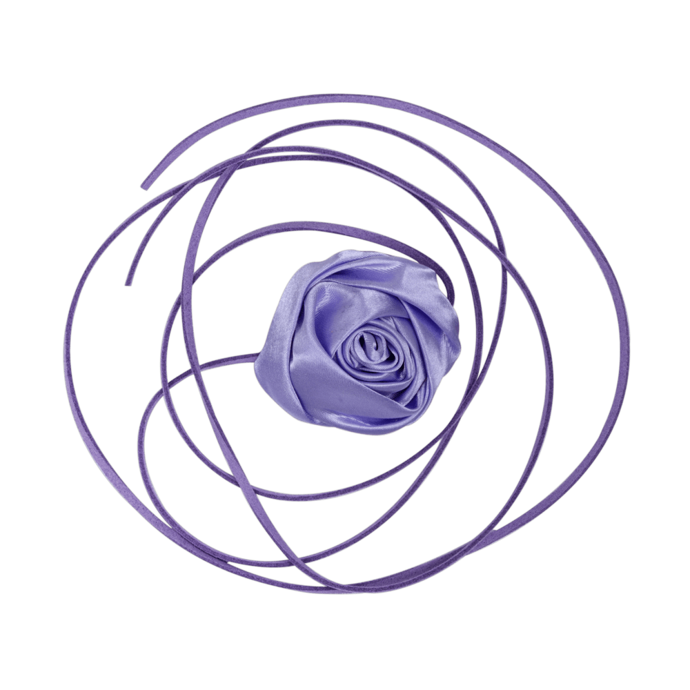 Lilla satinrose med lange bånd – La Mia Rosa