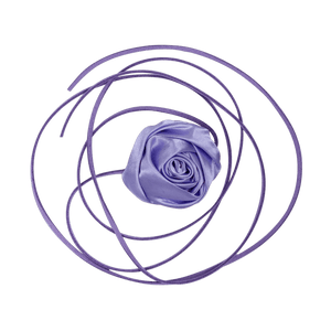 Lilla satinrose med lange bånd – La Mia Rosa