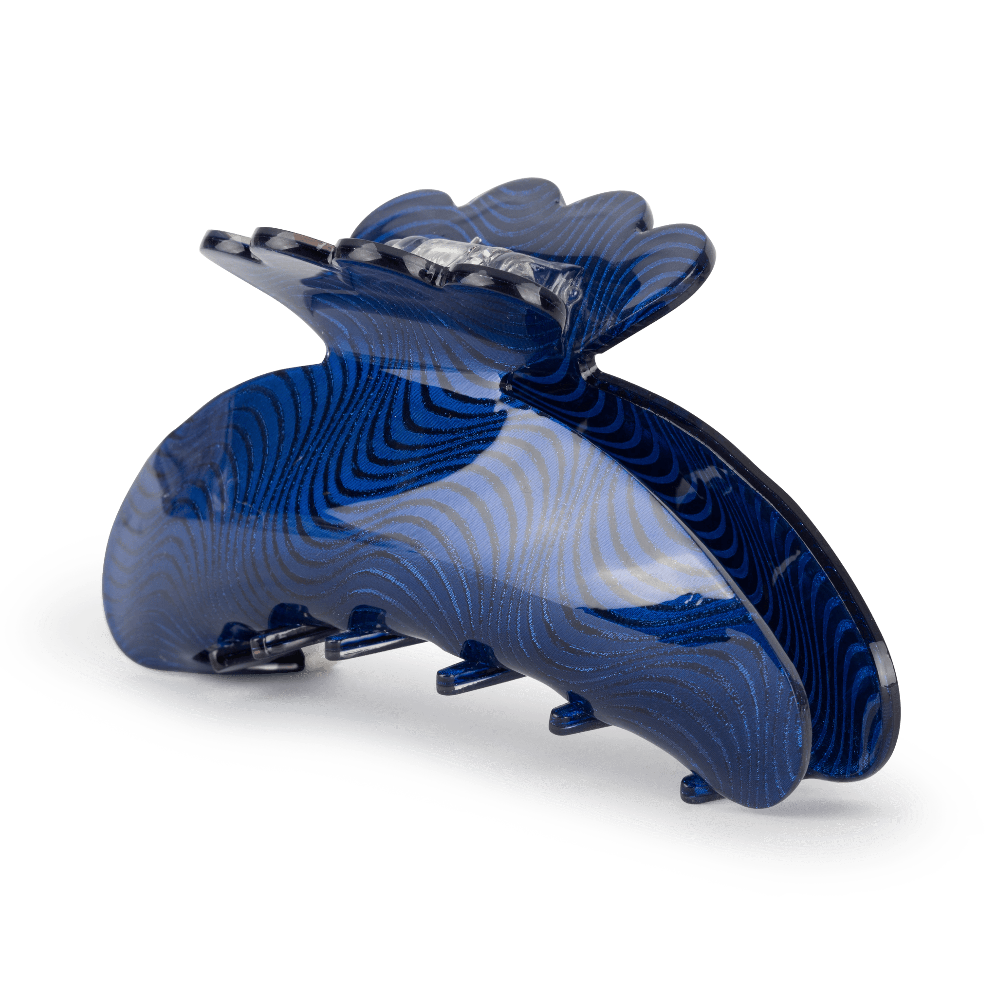 Stor blå hårklemme Helle Sprightly Big med elegant bølgemønster fra SUI AVA