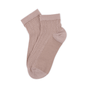 Sofie Ankle Socks – Ankelstrømper i dusty rose med struktur og ribkant