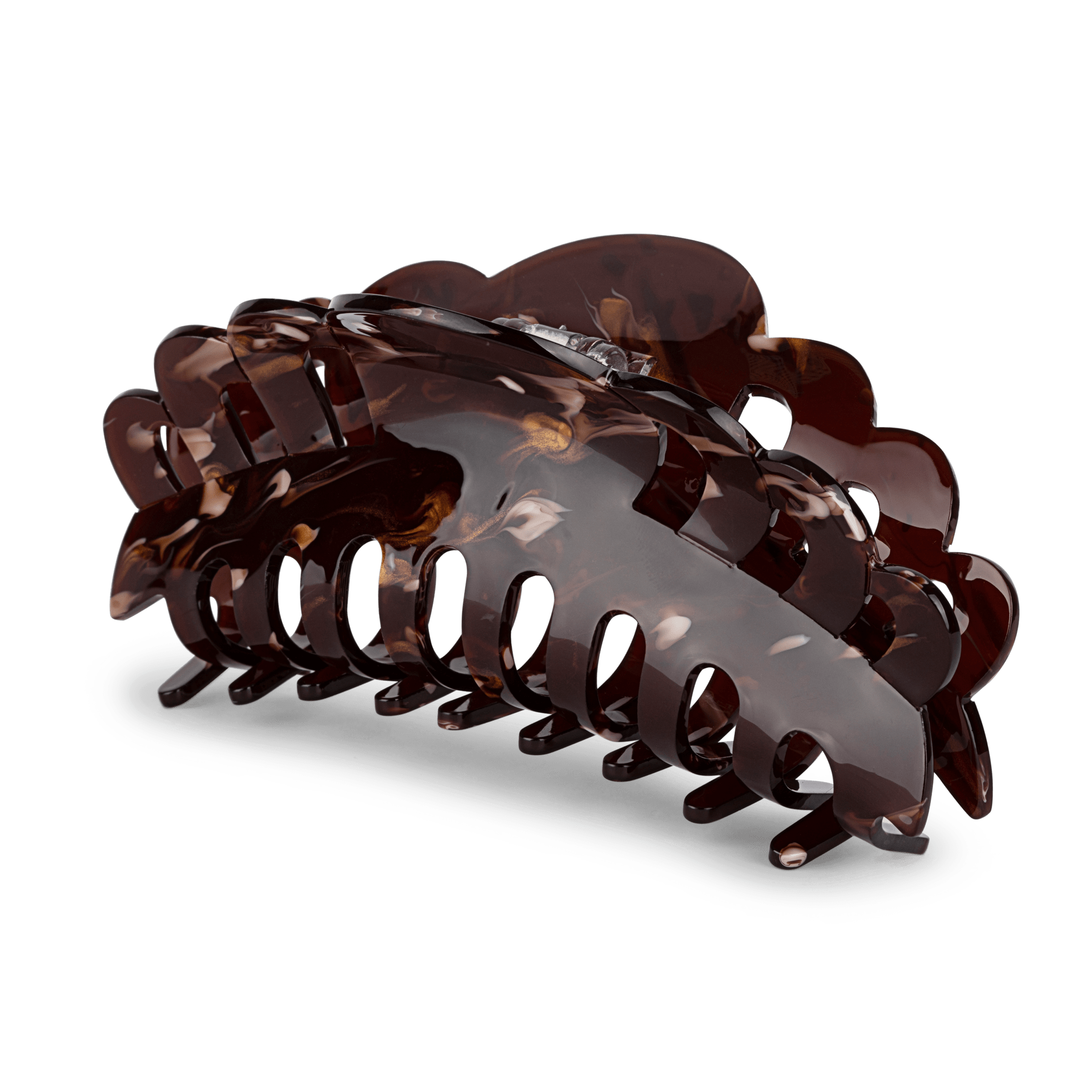 Emma Pretty Giga hårklemme i mørkebrun – ekstra stor klemme fra SUI AVA, ideel til langt eller kraftigt hår med stærkt greb.