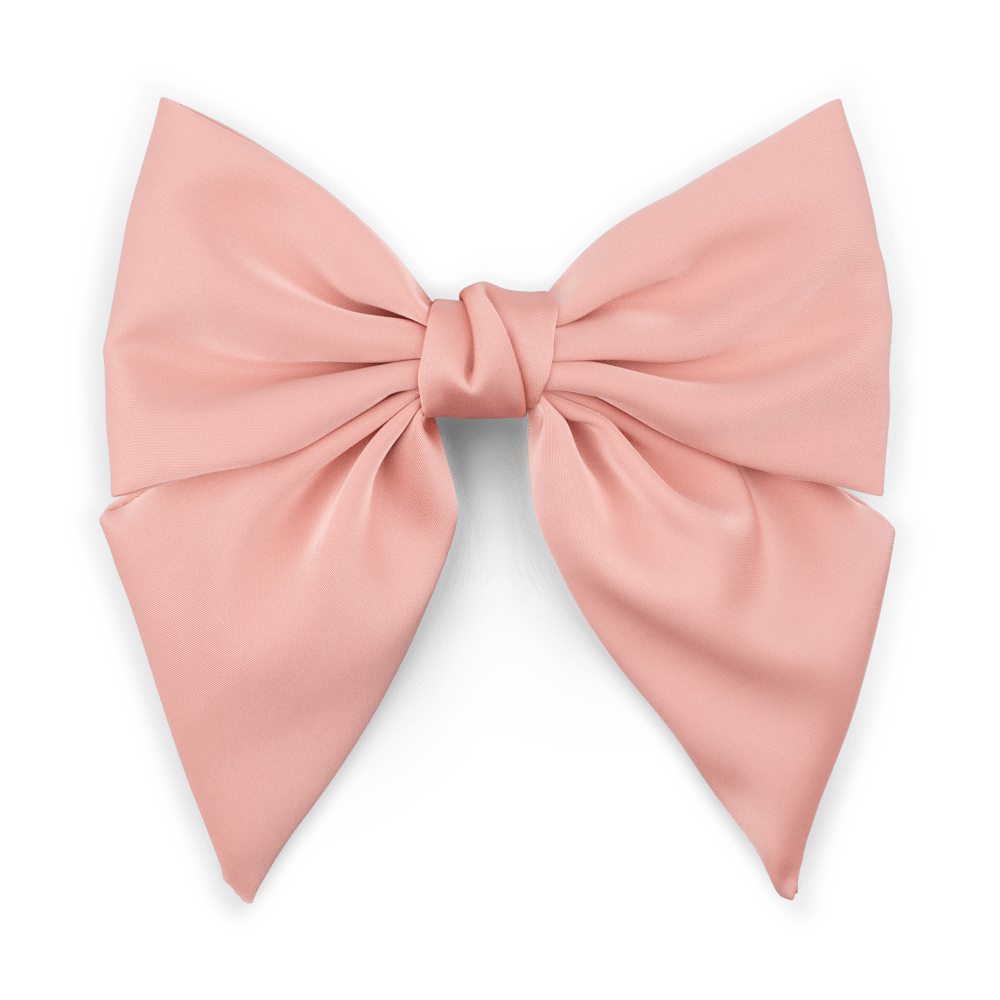 Lys rosa hårsløjfe med glat finish og elegante folder – Smooth Bow fra SUI AVA