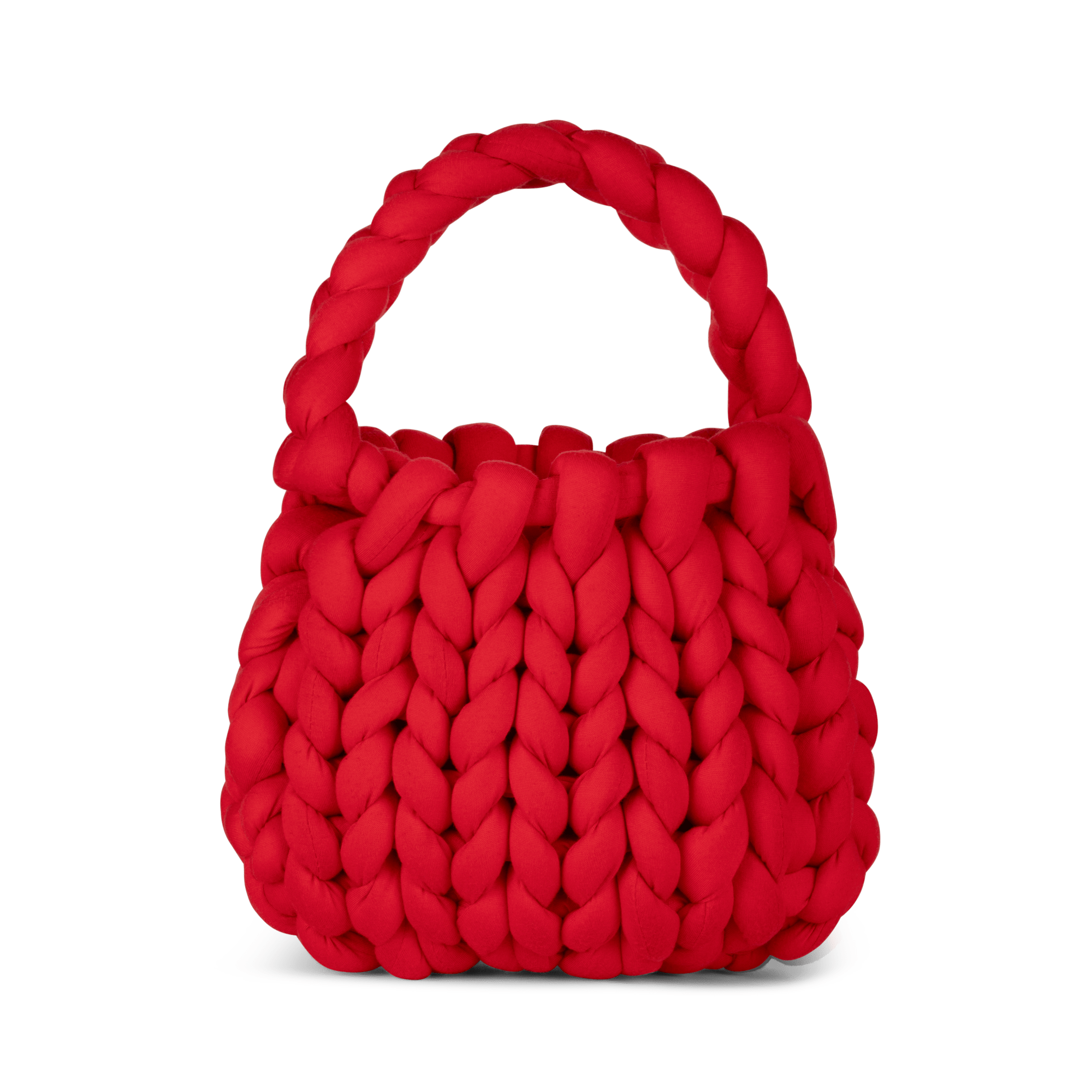 Rød Sally Braided Bag med chunky flet og blødt håndtag.