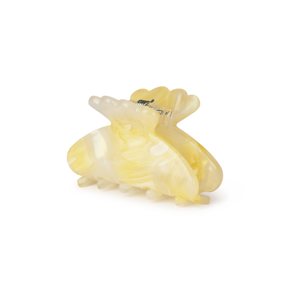 Helle Flopsy Mini hårklemme i gul – lille hårklemme med klassisk design, perfekt til at holde små sektioner af håret på plads.