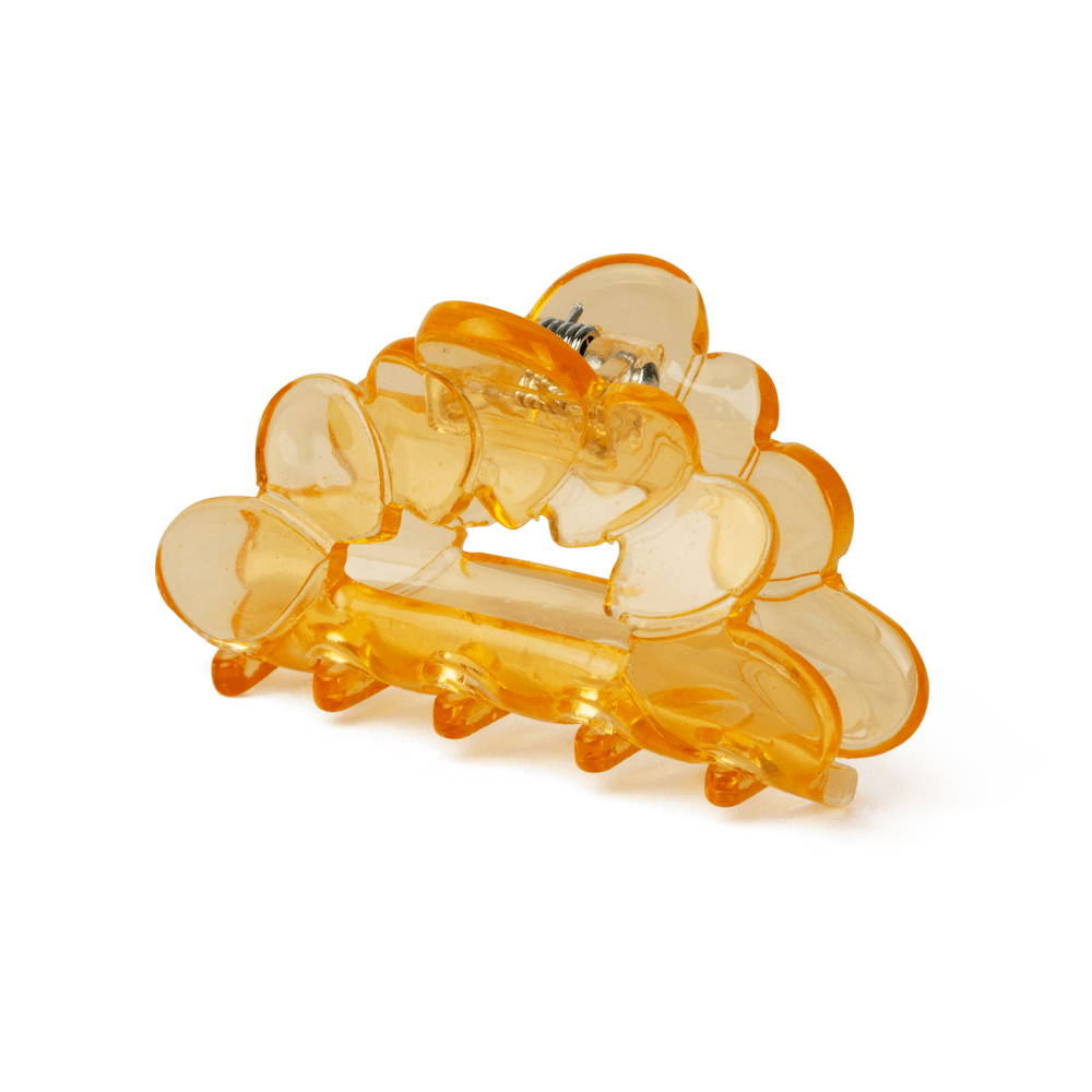 Elsa Move Mini hårklemme i orange transparent med bølgede former