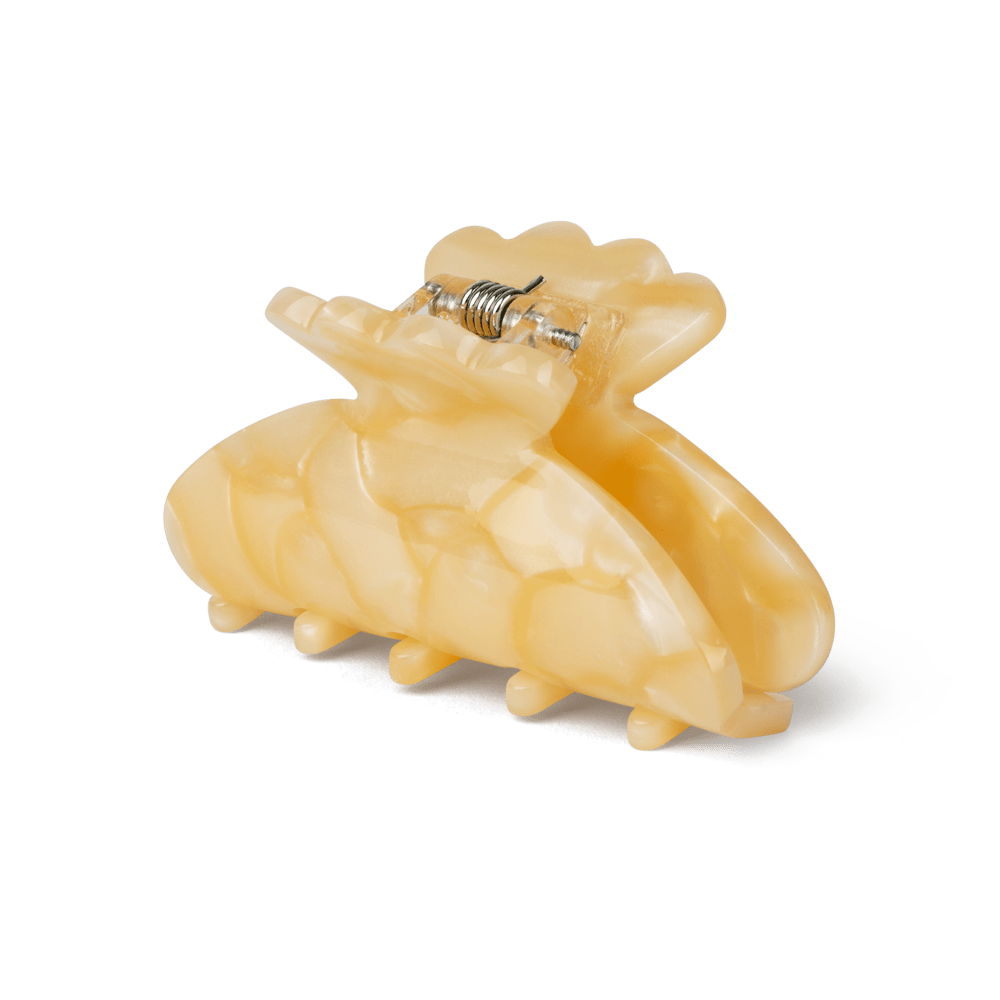 Helle Creamy Mini – Lille cremefarvet hårklemme med stilfuldt design.