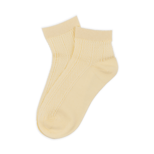 Sofie Ankle Socks – Lysegule ankelstrømper med struktur og ribbet kant