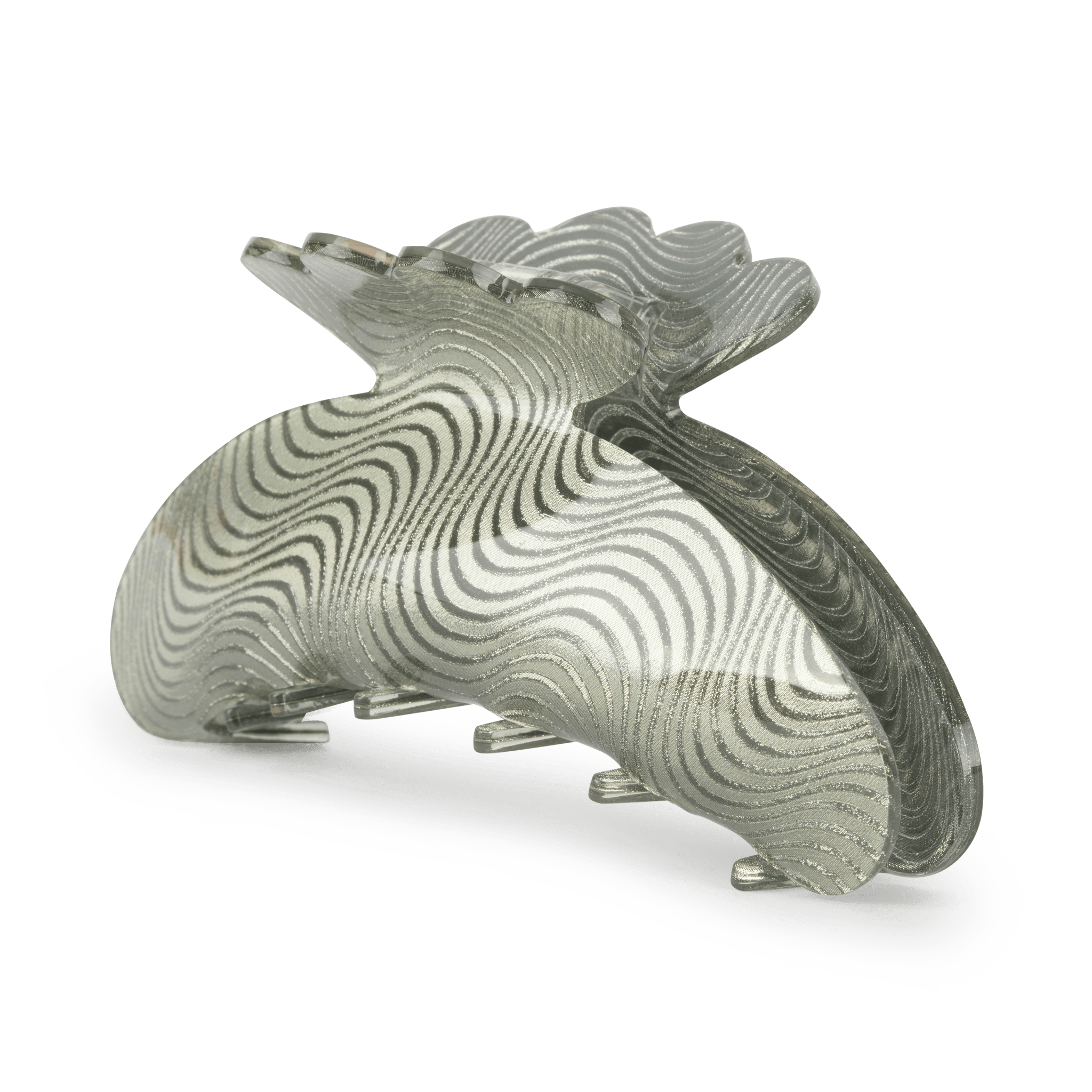 Stor grøn hårklemme med glitrende bølgemønster – Helle Sprightly Big fra SUI AVA