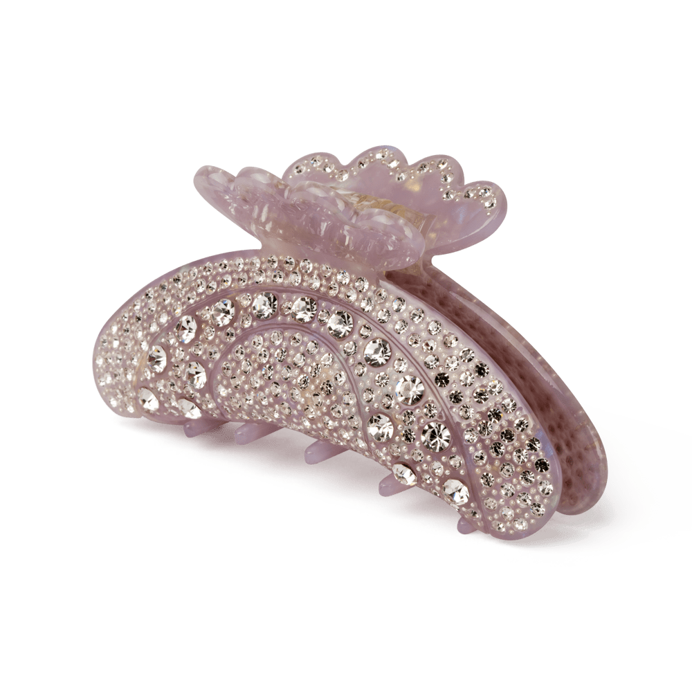 Helen Baby Middle – Lavendelfarvet hårklemme med skinnende rhinsten og elegant design
