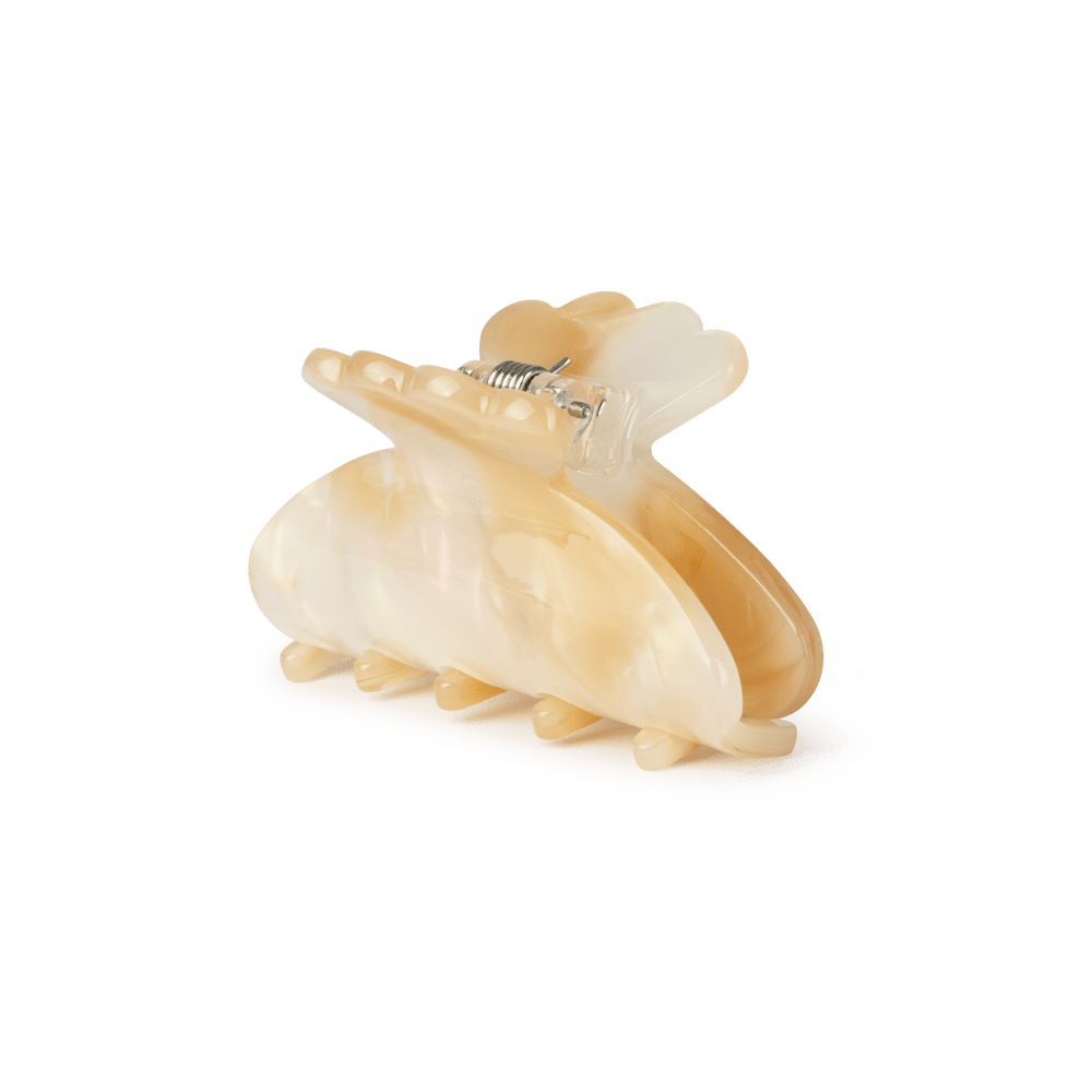 Helle Flopsy Mini hårklemme i beige – lille hårklemme med klassisk design, perfekt til at holde små sektioner af håret på plads.