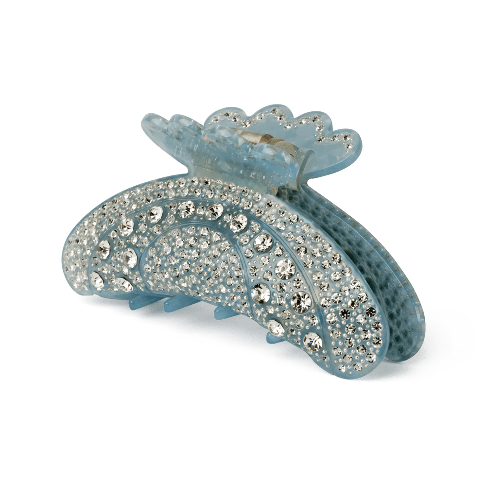 Helen Baby Middle – Lyseblå hårklemme med skinnende krystaller og elegant design