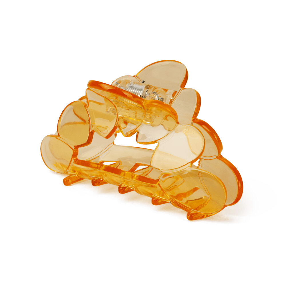 Elsa Move Big – Transparent orange hårklemme med stærkt greb og moderne design