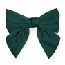 Mørkegrøn hårsløjfe i satin med klassisk design og spænde – Smooth Bow fra SUI AVA