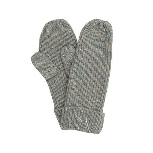Signe Mittens – støvet grønne ribstrikkede vanter fra SUI AVA